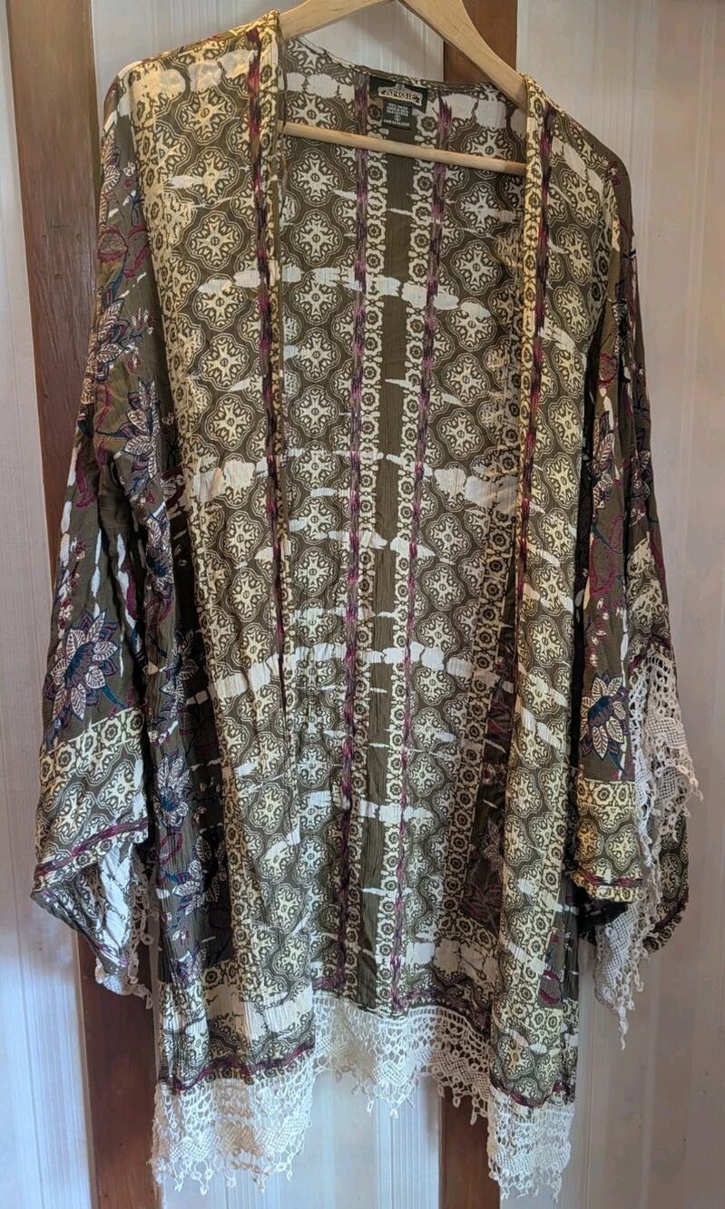 Angie Knit Kimono Women's Small Multicolor Lightweight
